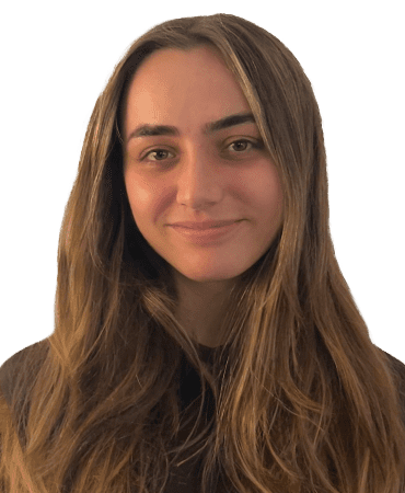 Woman with long brown hair smiling