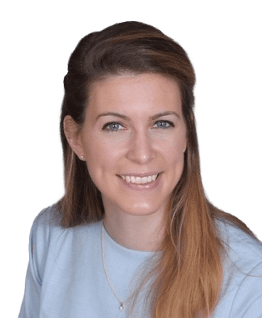 Woman with long brown hair smiling