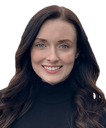 Smiling woman with long brown hair