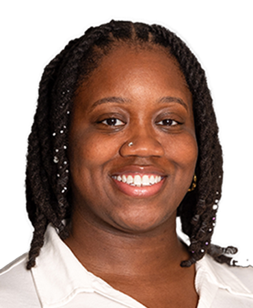A woman in white shirt