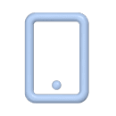 Blue smartphone icon on black background.